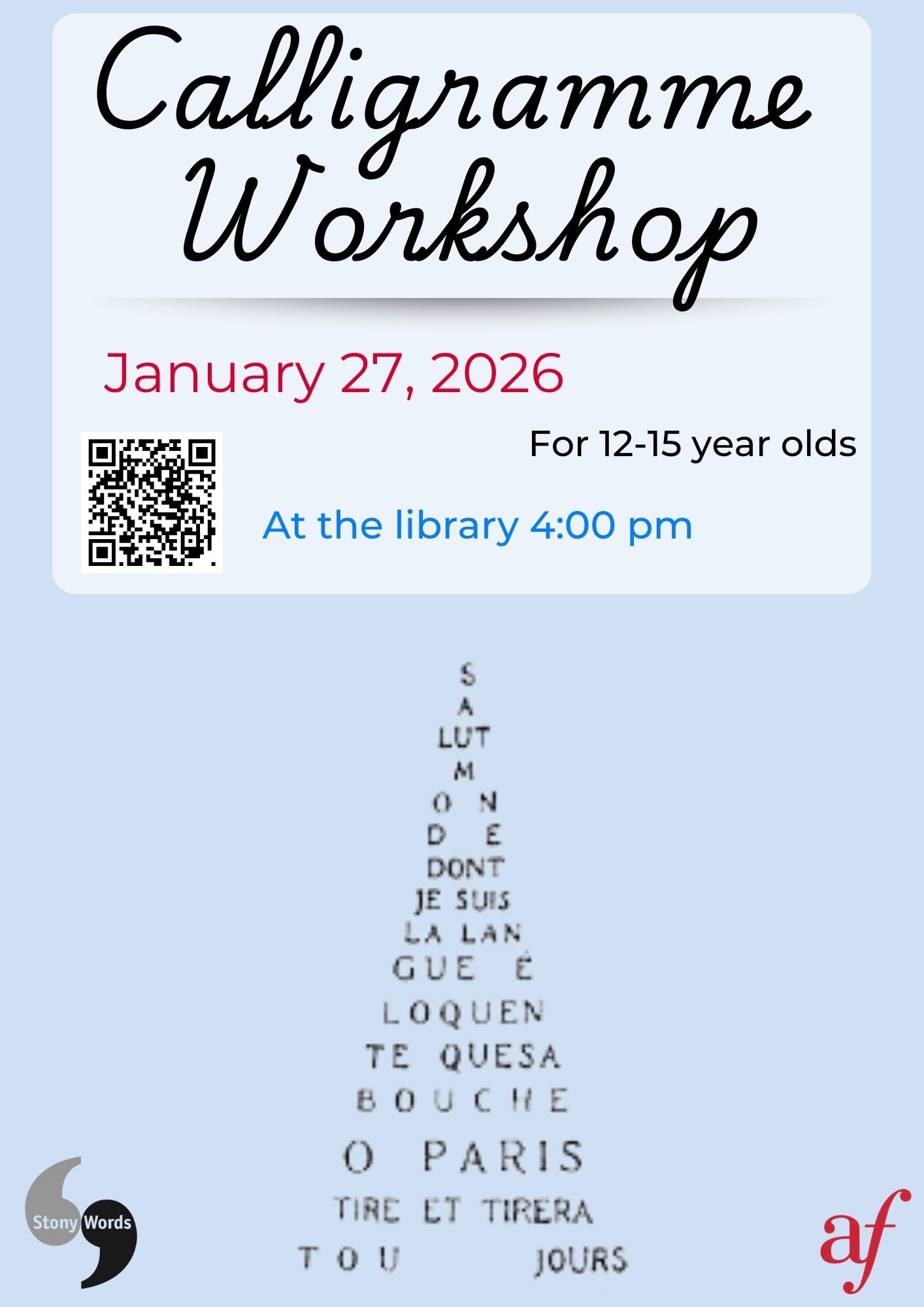 Calligramme  Workshop #2 - Stony Words 2026